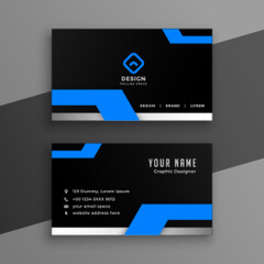 blue black geometric business card design