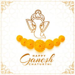 elegant style ganesh chaturthi festival greeting or invitation card banner - obrazy, fototapety, plakaty