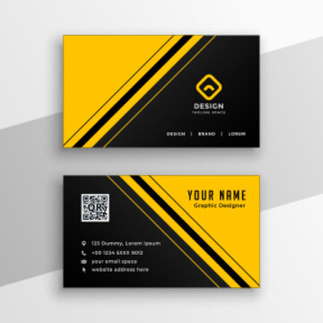 yellow black business card modern design