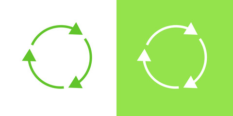 Clean process reuse circular arrow sign icons design vector. Green organic energy power sustainability symbol illustration.