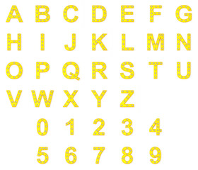 Gold and diamond alphabet. Golden font with diamonds. Jewelry letters. Jewelry premium font made of gold and gems. Isolated on white background. 3d illustration. Yellow gold or brass