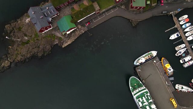 Old Town Torshavn in the Faroe Islands by Drone