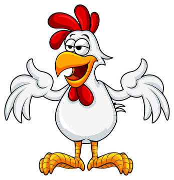A rooster cartoon character isolated