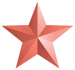 3D metal star isolated