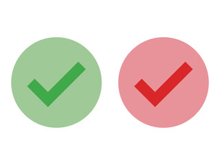 レ点チェックマークの丸アイコンイラストセット