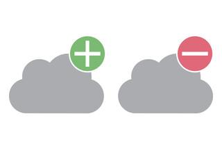 クラウドデータの追加と削除アイコンイラストセット