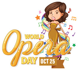 World Opera Day Banner Concept Vector