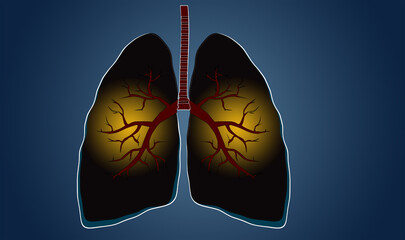 virtual Lungs. Healthcare hospital service concept stock photo