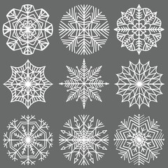 seamless background with snowflakes, hand-drawn illustration in a flat style
