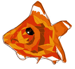 Le poisson rouge à facettes - obrazy, fototapety, plakaty