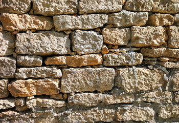 Wall of old stone bricks as an abstract background.