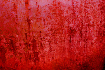 Abstract Cement Red Wall Background. Scary and Haunted Red wall Background.  Halloween Concept