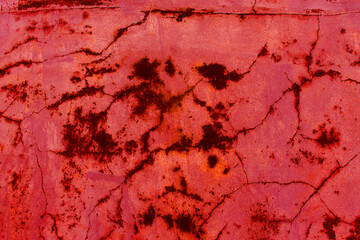 Abstract Cement Red Wall Background. Scary and Haunted Red wall Background.  Halloween Concept
