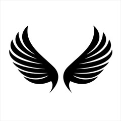 wings icon vector illustration silhouette on white background