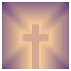 Background with christian cross icon. Religion concept illustration