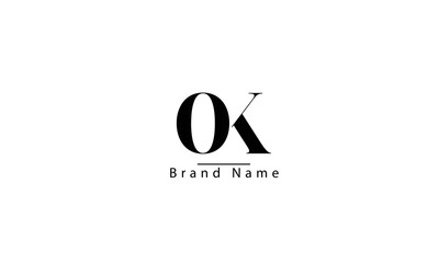 OK KO O K abstract vector logo monogram template