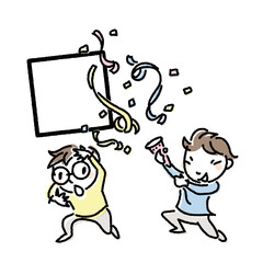 シリーズ：パネルを持つ元気な子供たち