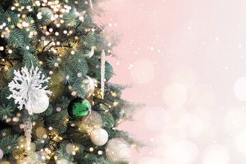 Obraz na płótnie Canvas Luxury chic Christmas tree postcard.