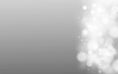 White Glittering Bokeh Lights with Stars Luxurious Background with Copy Space