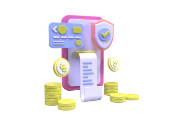 online shopping security concept illustration Landing page template for business idea concept background