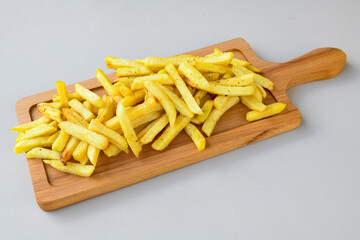 French fries Snack food crispy potato . Fast food or  snacks concept. Patates cips.
