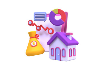 real estate sales contracts concept illustration Landing page template for background