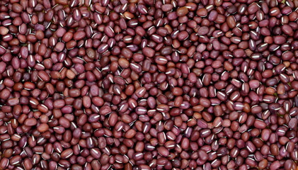 Red azuki beans texture background.