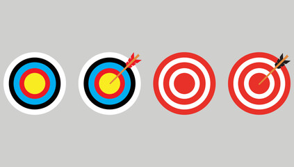 The arrow presses the target button. successful investment, successful business strategy.