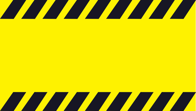 Yellow warning stripe vector template. Yellow caution warning panorama sign empty background for construction.