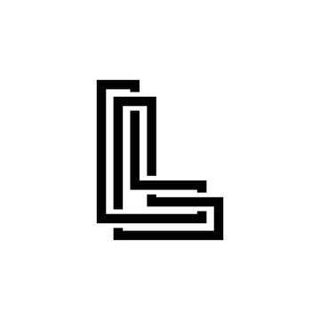 recommend clip art: Modern letter L with overlapping line logo design