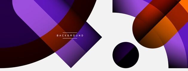 Geometric abstract background. Round shapes, circles, lines composition for wallpaper banner background or landing page