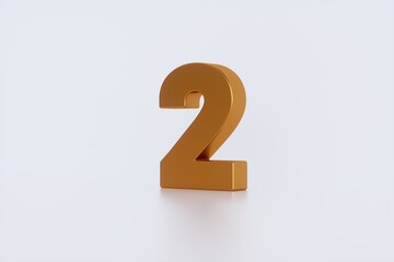 3d rendering of the golden number 2