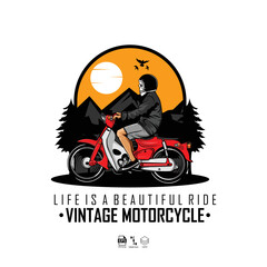 VINTAGE MOTORCYCLE ILLUSTRATION WITH A WHITE BACKGROUND