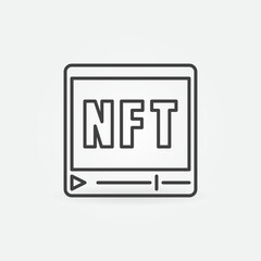 NFT Media line icon. Non-fungible Token Online Video vector linear symbol
