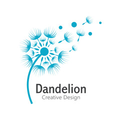 Dandelion flower logo vector template design