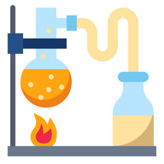 Chemistry lab laboratory test tube volatile - flat icon - obrazy, fototapety, plakaty