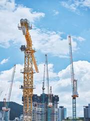 construction site with cranes