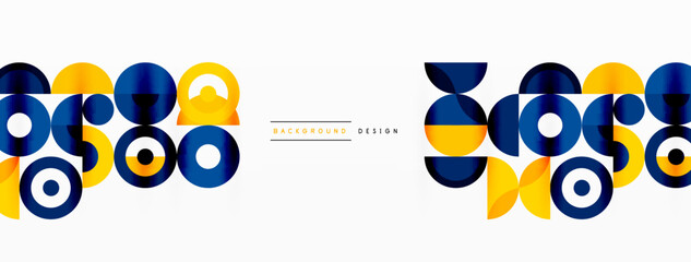 Colorful circle abstract background. Minimal geometric template for wallpaper, banner, presentation