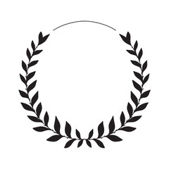 Hand drawn vector laurel wreath. Botanical round frame for invitations, posters, greeting cards, web, menu. Floral frame with laurel branches.