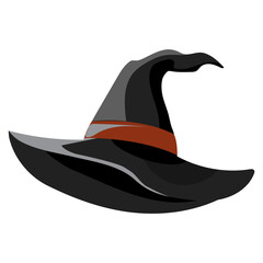 Witch hat on Halloween, black hat.