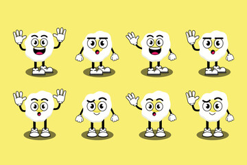 Obraz premium Illustration vector graphic cartoon character of Cute mascot fried eggs with pose. Suitable for children book illustration and element design.