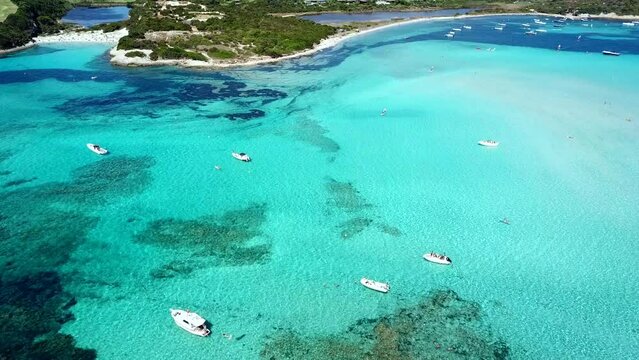 South Corsica, turquoise sea and green landscape from above. France