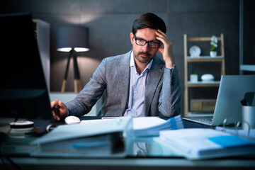 Stressed Tax Advisor With Headache
