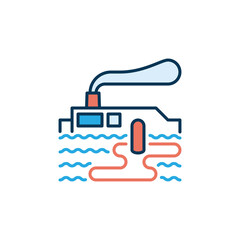 Factory near River vector Pollution concept modern icon