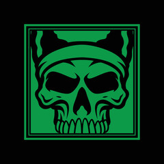 skull logo in box style