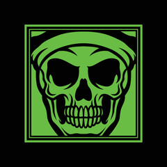 skull logo in box style