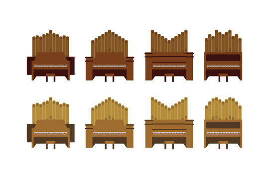 pipe organ design vector flat isolated illustration
