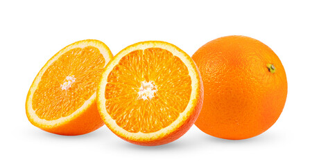 Orange citrus fruit isolated on white
