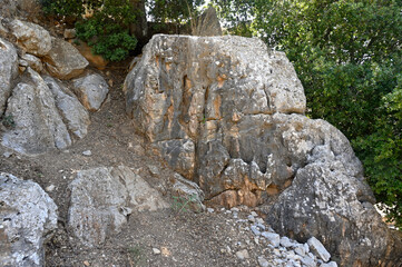 stone block walls of a medieval fortress in Nimrod National Park