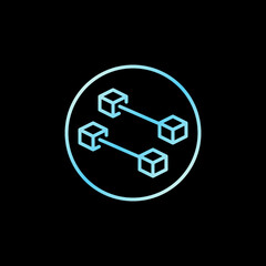 Block Chain in circle vector concept colored icon. Blockchain round sign